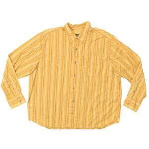 Eddie Bauer Yellow Striped 2XL Men's Cotton Long Sleeve Button Shirt